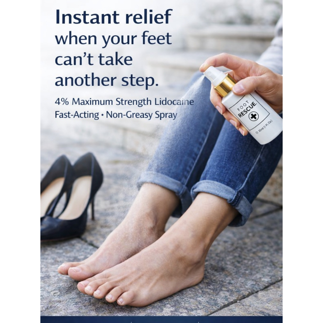 Foot Rescue Bottle Sprayer | 350+ Sprays of Instant Cooling Relief for Tired Feet