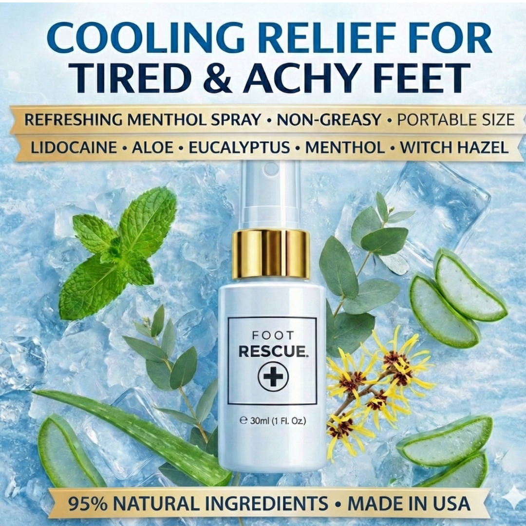 Foot Rescue Bottle Sprayer | 350+ Sprays of Instant Cooling Relief for Tired Feet