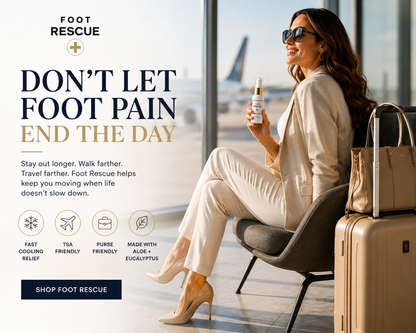 Foot Rescue Cooling Foot Spray for Tired, Sore Feet – Fast-Drying Travel Size Relief Spray with Menthol, Aloe, Eucalyptus & Witch Hazel – TSA-Friendly, 350+ Sprays, 1 fl oz
